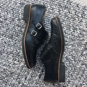 Rockport -  Black Leather Monk Strap Shoes